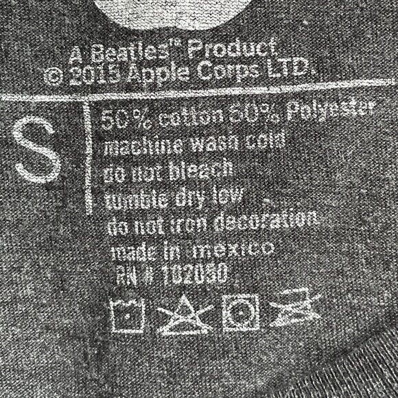 The Beatles Women's Tee Shirt by Apple Corporation LTD Grey with Logo Graphic - Picture 6 of 6